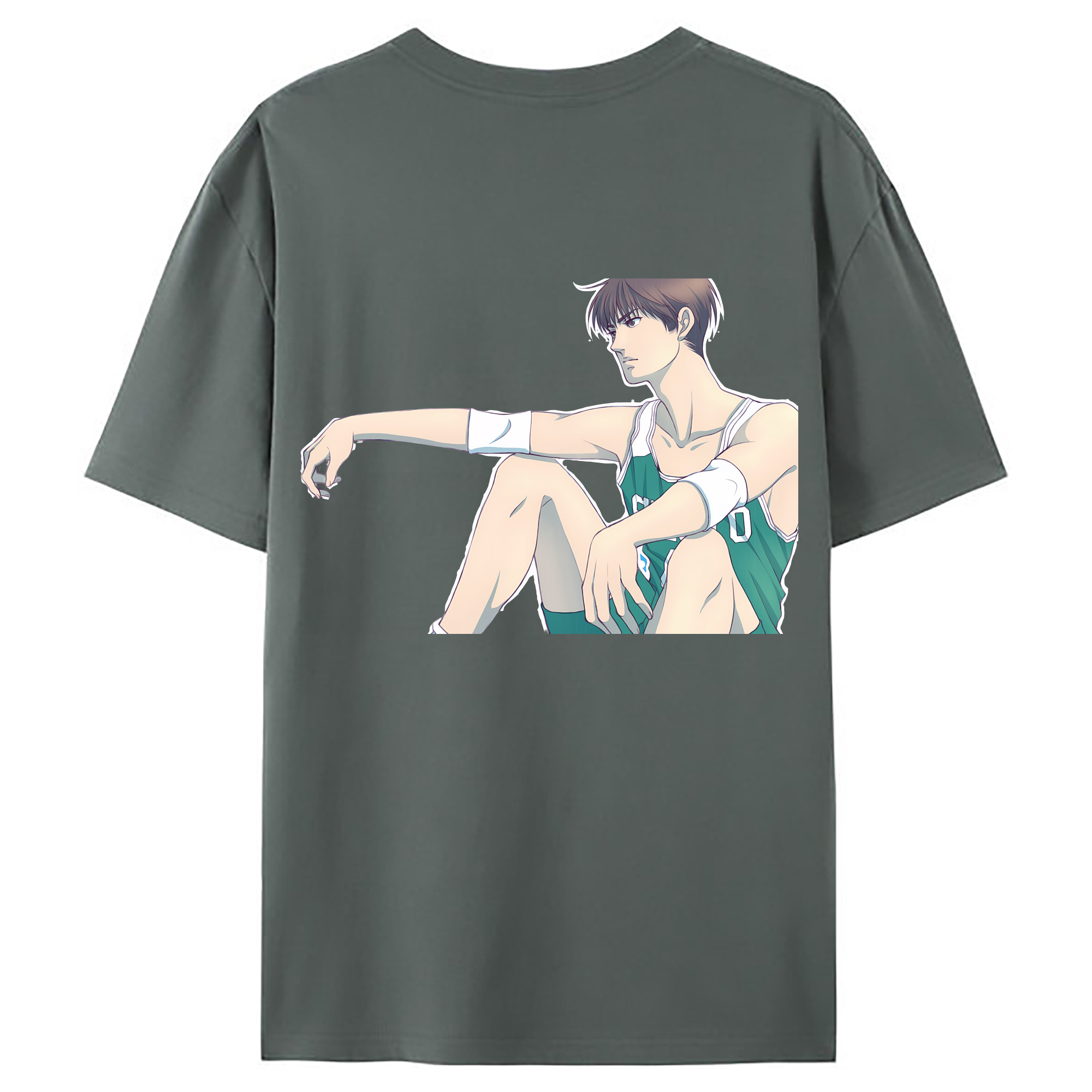 （画像用） SLAM DUNK／スラムダンク 綿100％ メンズ半袖Tシャツ（バックプリント） 通気性